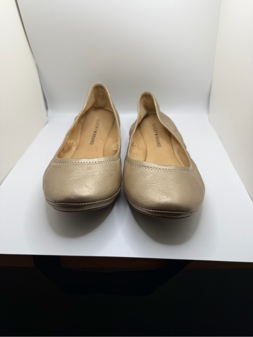 Lucky Brand Champagne Metallic Ballet Flats